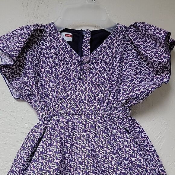 NAME IT LILAC PURPLE FLORAL SLEEVELESS DRESS, SIZE 3-4 YEARS - Picture 2 of 9